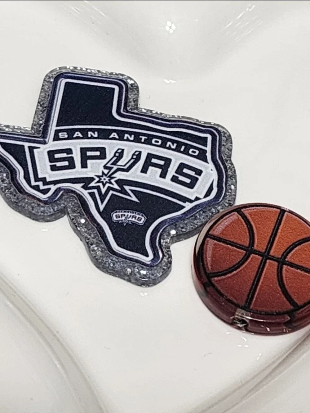 Basketball Flatback Focal Bead Texas Sp Badge Keychain Beaded Pen Magnet Pin